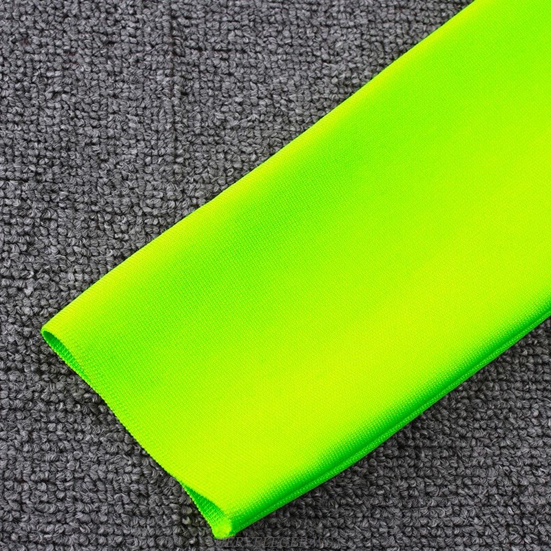 Herve Leger Neon Long Sleeve Cut Out Detail Dress