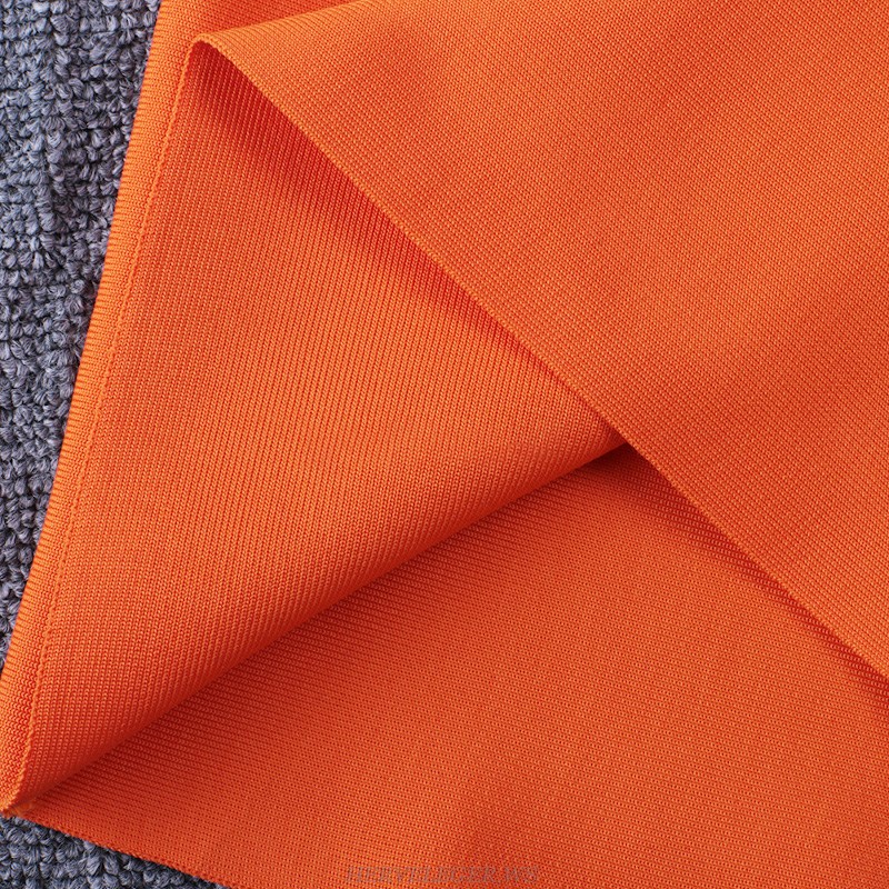 Herve Leger Orange One Shoulder Design Dress