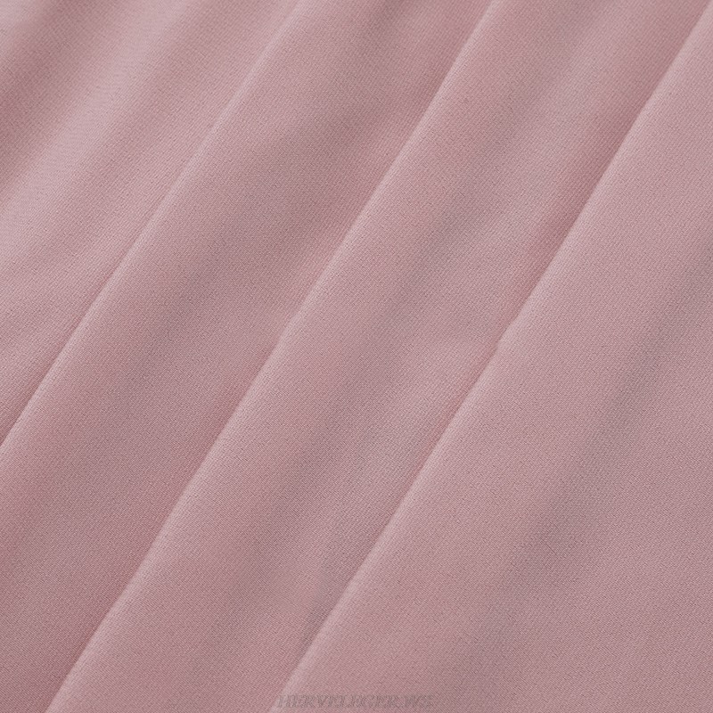 Herve Leger Pink Overskirt Gown