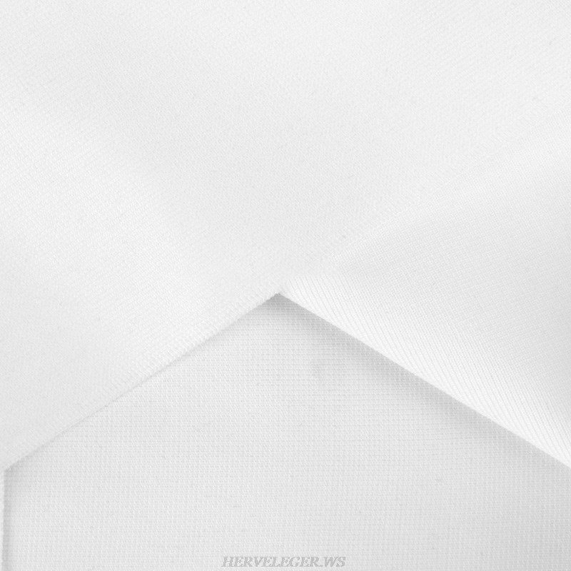 Herve Leger White Strapless Frill Dress