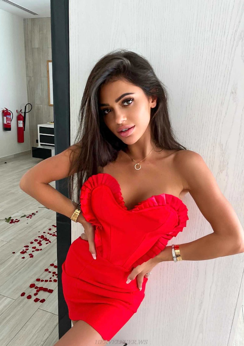 Herve Leger Red Strapless Heart Dress