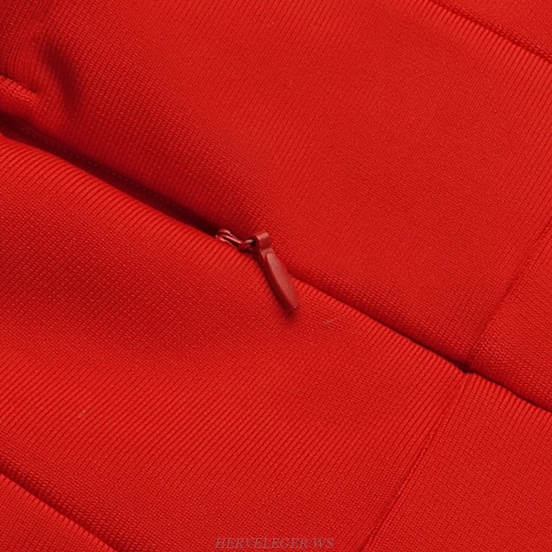Herve Leger Red Strapless Heart Dress