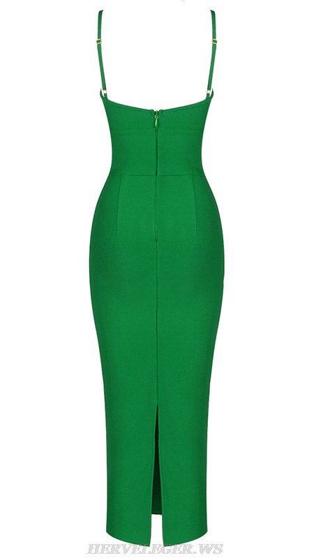 Herve Leger Green Bow Bustier Dress