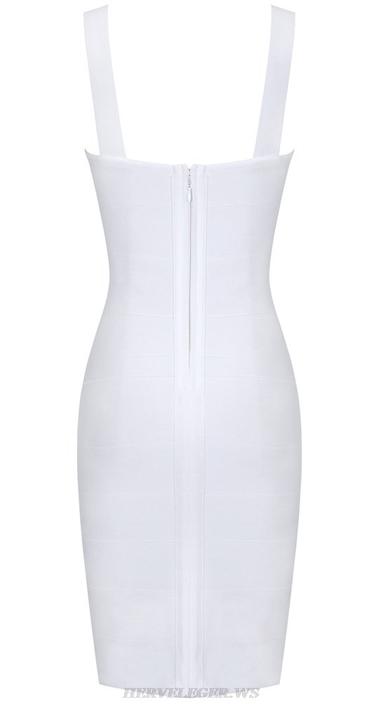 Herve Leger White Bustier Dress