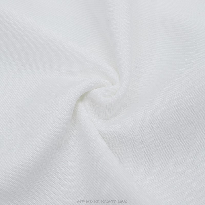 Herve Leger White Embellished Dress