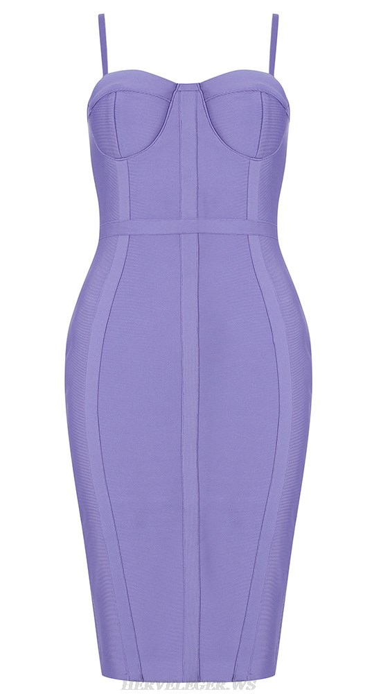 Herve Leger Purple Corset Dress