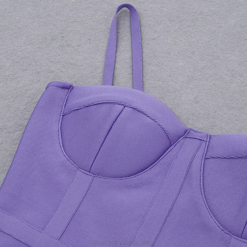 Herve Leger Purple Corset Dress