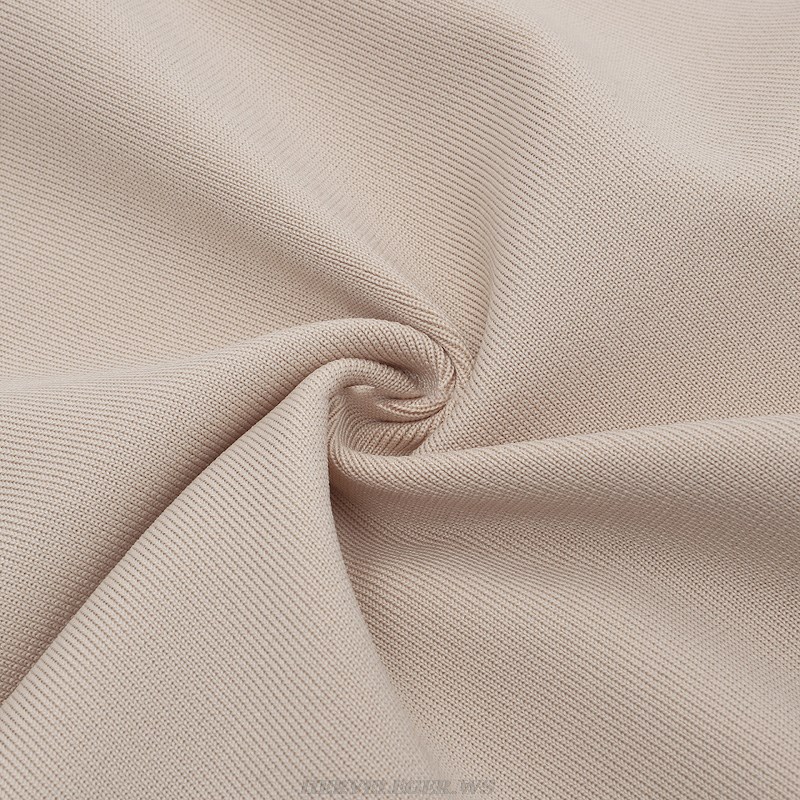 Herve Leger Nude One Shoulder Embellished Bustier Dress