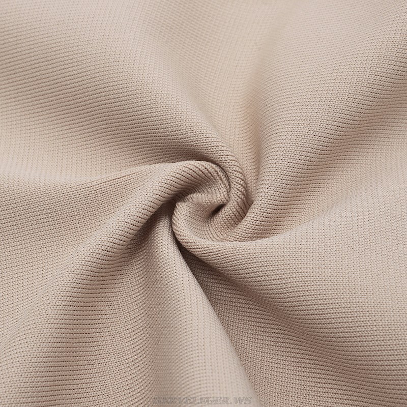 Herve Leger Nude One Sleeve Asymmetric Dress