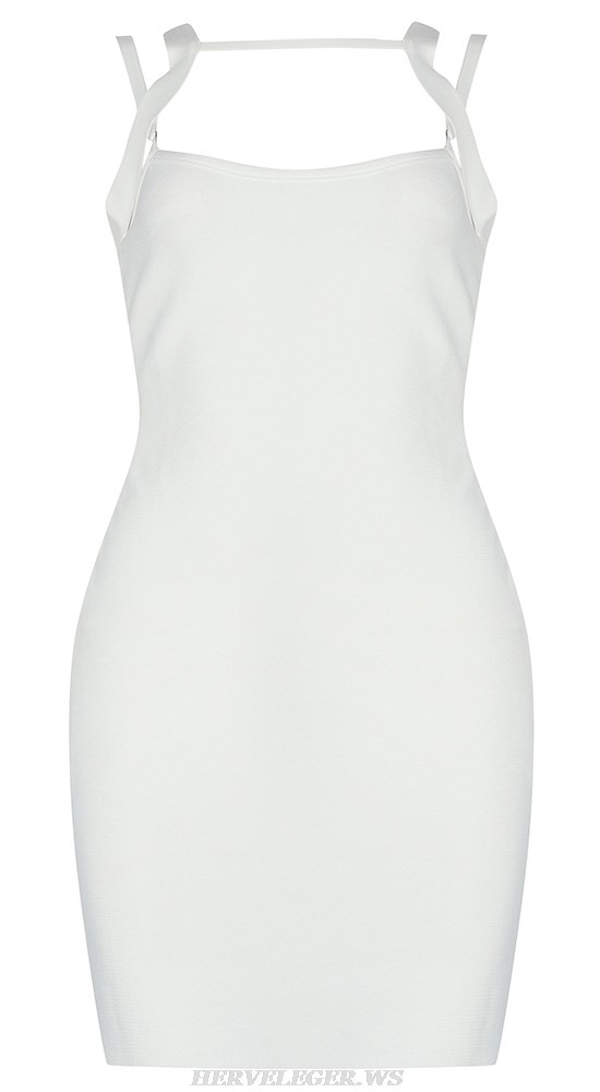 Herve Leger White Strappy Dress