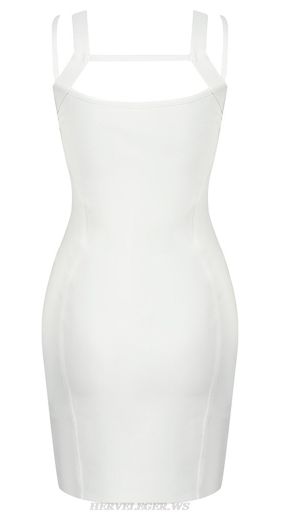 Herve Leger White Strappy Dress