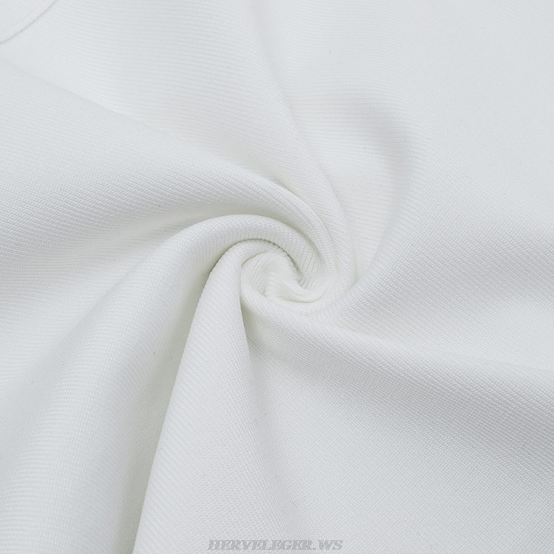Herve Leger White Strappy Dress