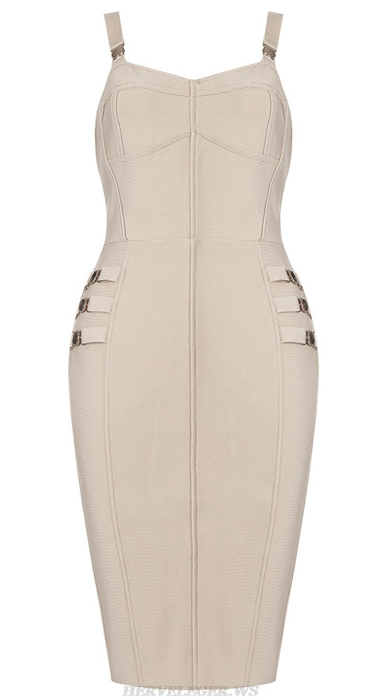 Herve Leger Nude Structured Corset Dress