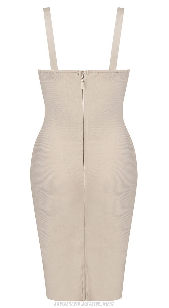 Herve Leger Nude Structured Corset Dress