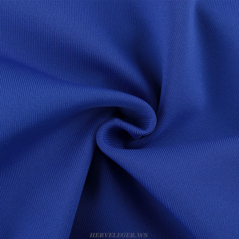 Herve Leger Blue Basic Slit Dress
