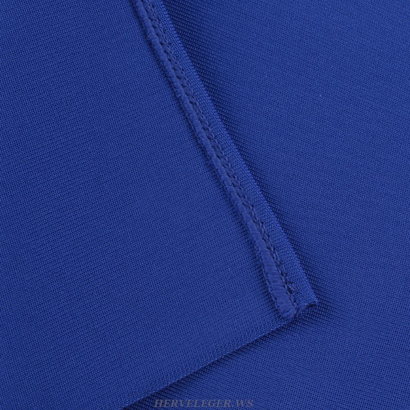 Herve Leger Blue Basic Slit Dress