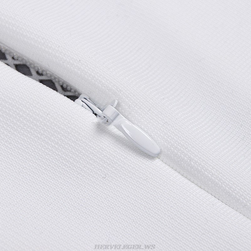 Herve Leger White Embellished Panel Dress