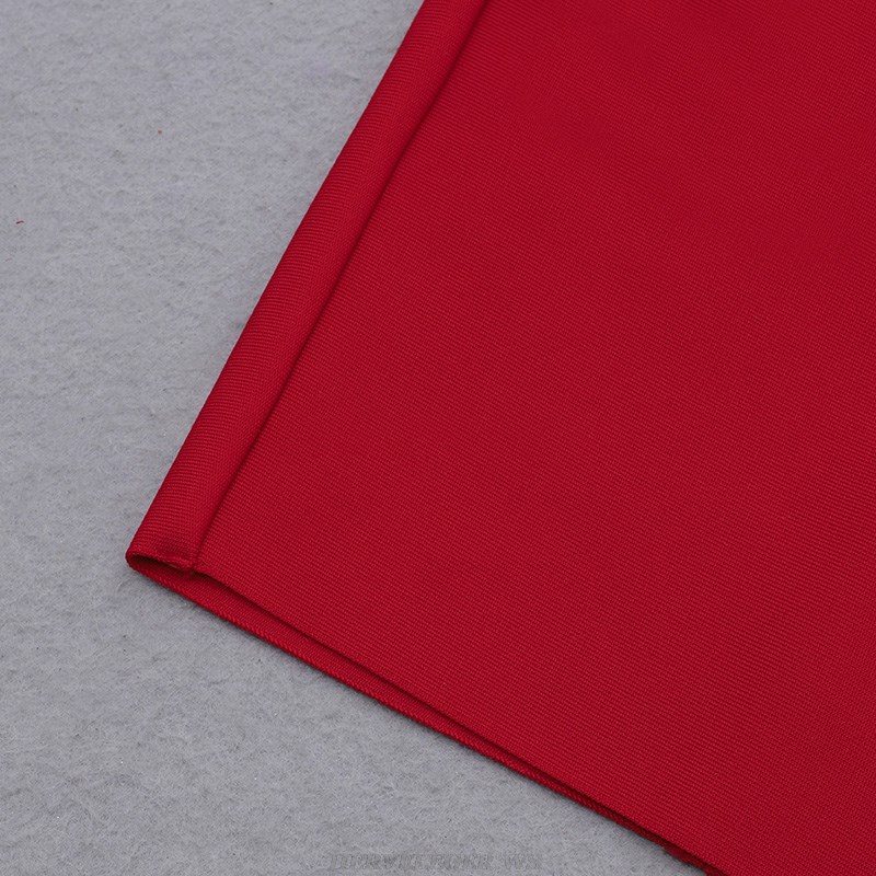 Herve Leger Red Halter Dress