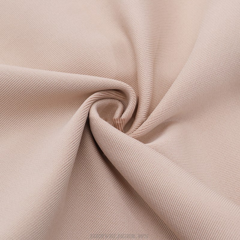 Herve Leger Nude One Sleeve Off The Shoulder Dress