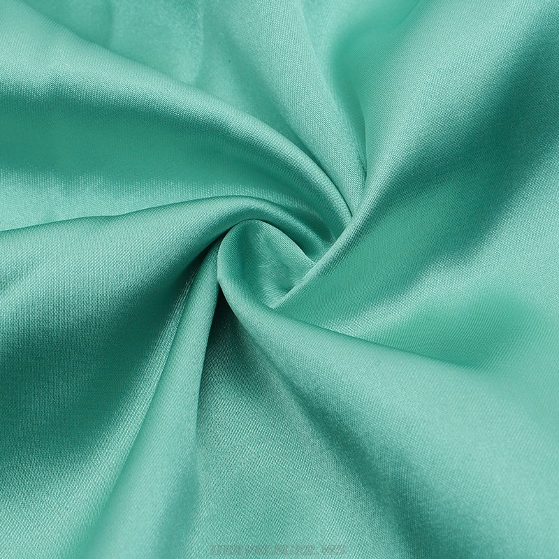Herve Leger Green Puff Sleeve Draped Corset Dress