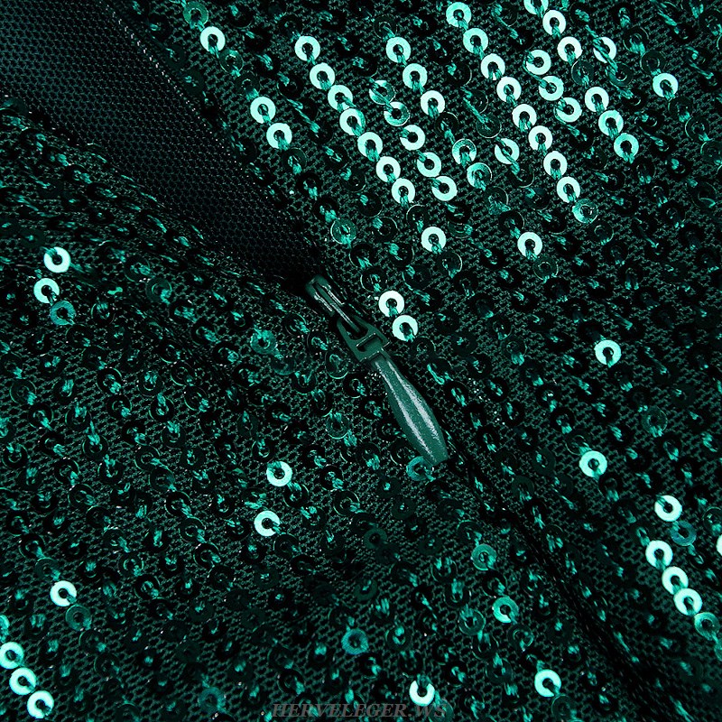 Herve Leger Green Sequin Dress