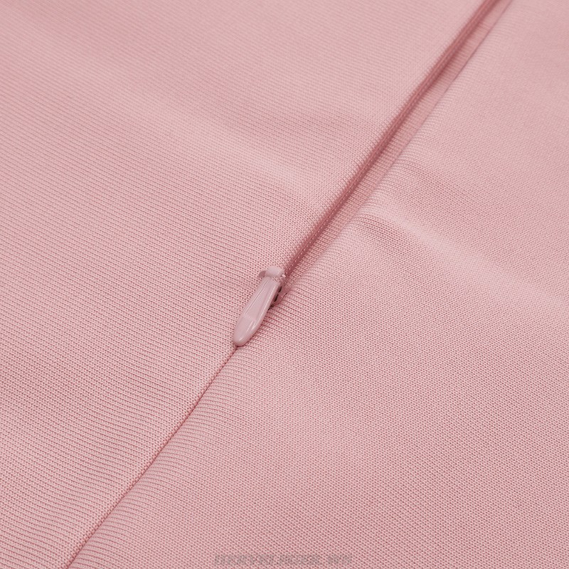 Herve Leger Pink Nude Straps Structured Dress