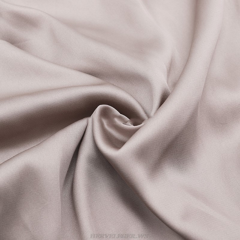 Herve Leger Nude Puff Long Sleeve Draped Silk Dress