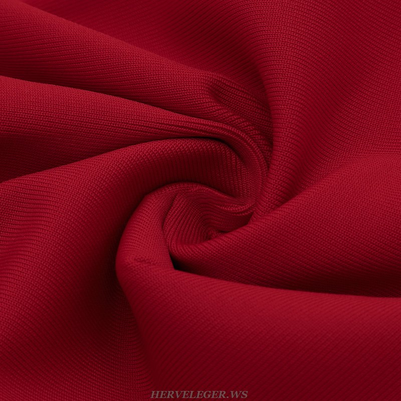 Herve Leger Red Strapless Corset Dress