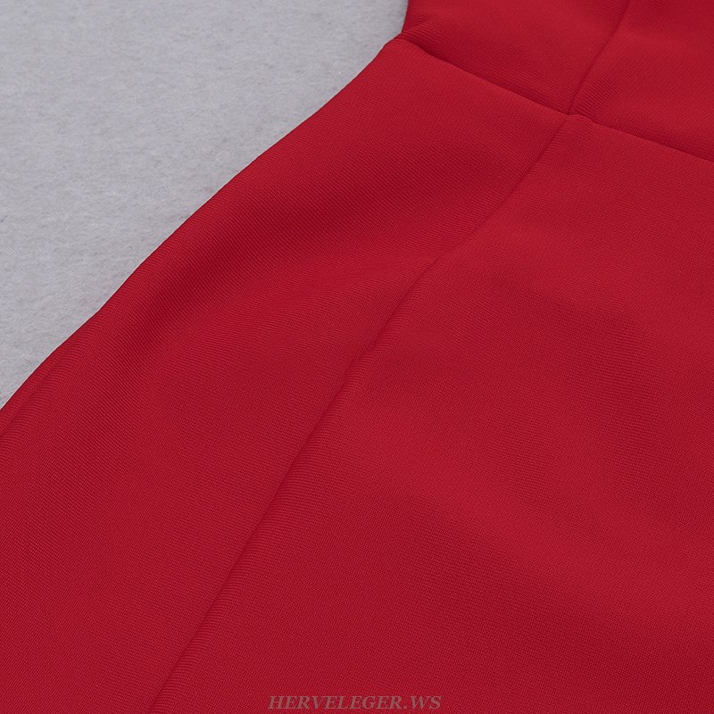 Herve Leger Red Strapless Corset Dress