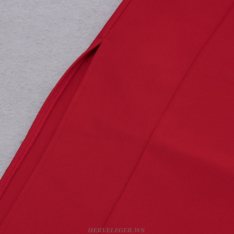 Herve Leger Red Strapless Corset Dress