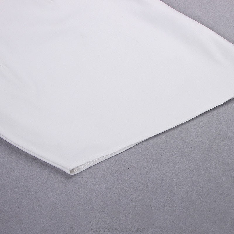 Herve Leger White Asymmetric Strap Dress
