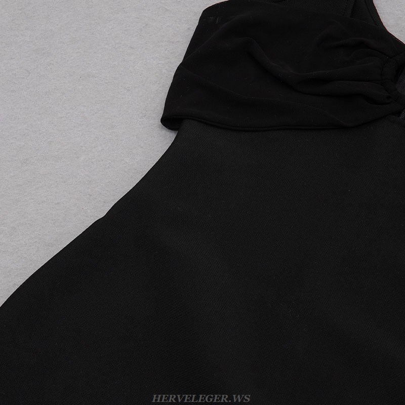 Herve Leger Black Halter Bustier Dress