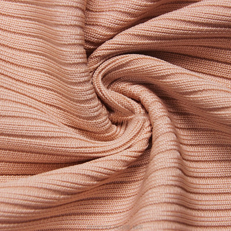 Herve Leger Nude Ribbed Two Piece Dress