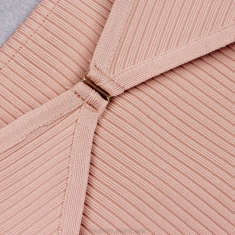 Herve Leger Nude Ribbed Two Piece Dress
