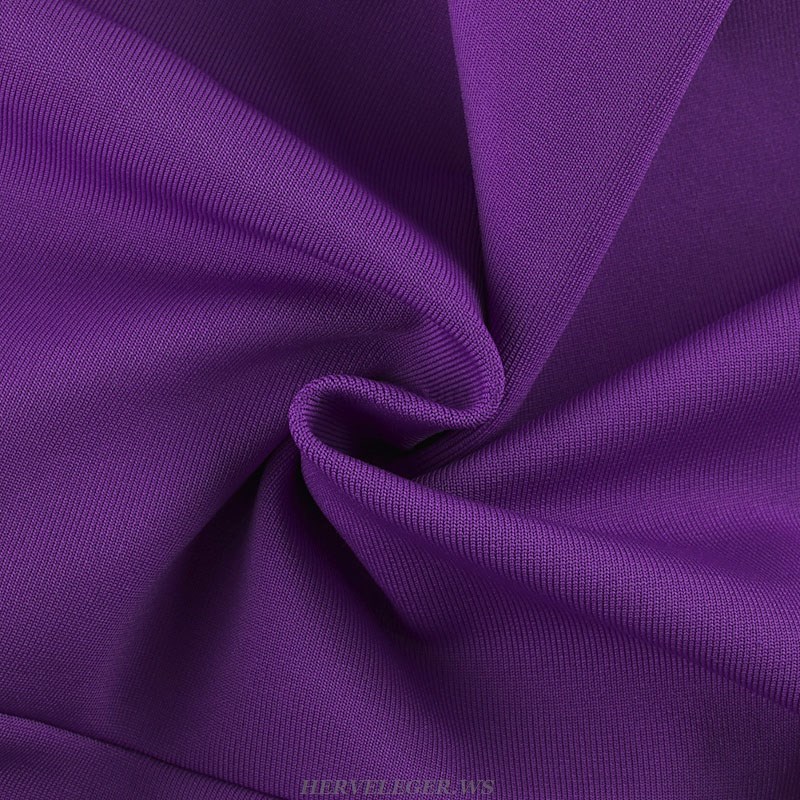 Herve Leger Purple Split Dress