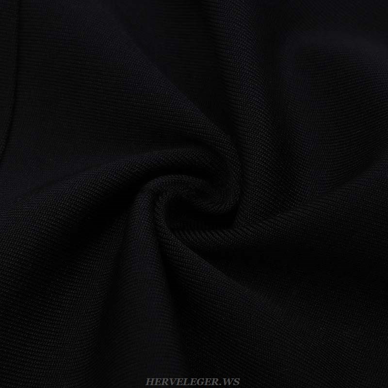 Herve Leger Purple Black Bow Midi Dress