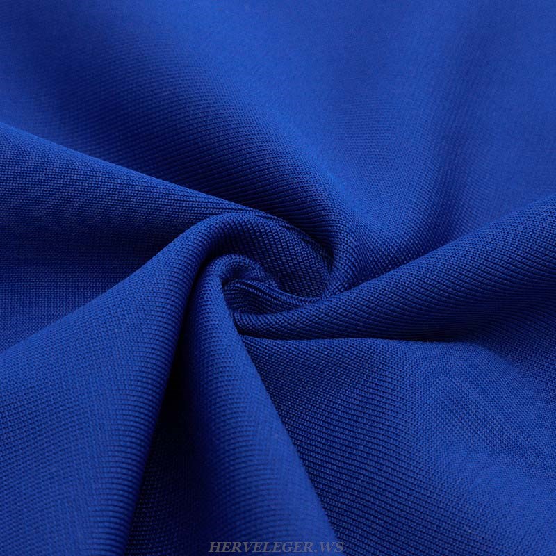 Herve Leger Blue Embellished Midi Dress