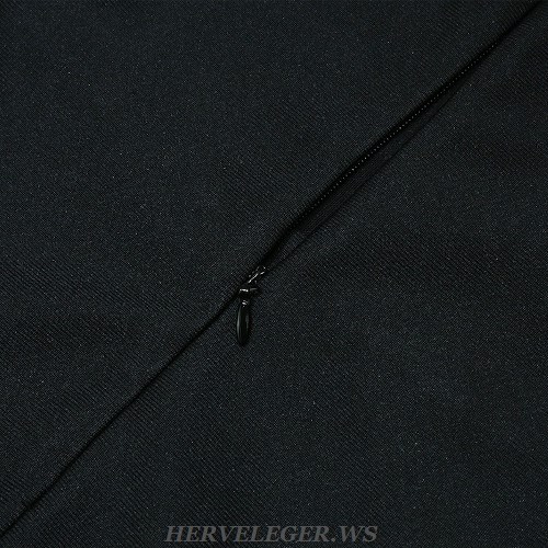 Herve Leger Black Embellished Strapless Dress