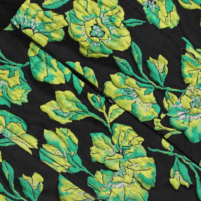 Herve Leger Green Floral Off Shoulder Midi Dress