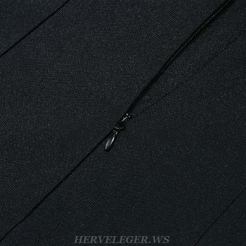 Herve Leger Black Pearl Embellished Straps Midi Dress