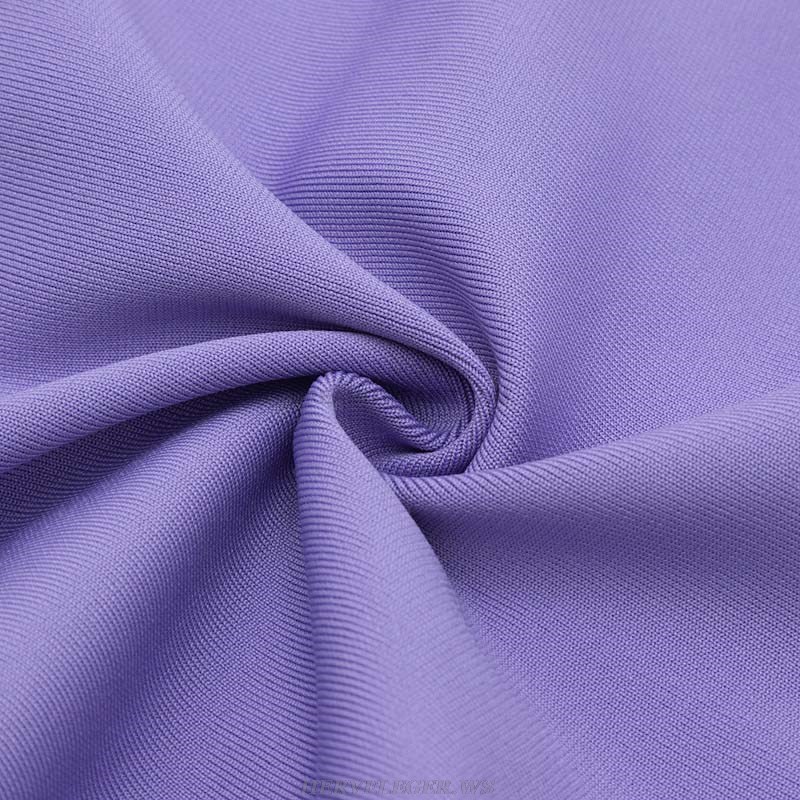 Herve Leger Purple Ruffle Mesh Midi Dress
