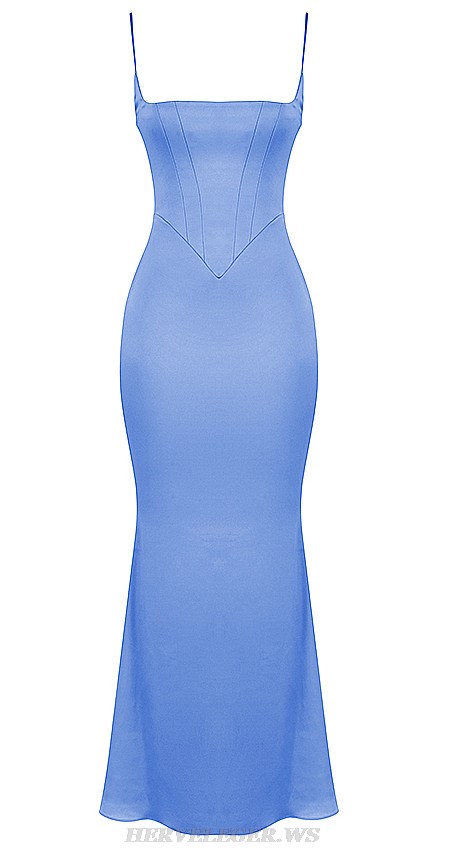 Herve Leger Blue Structured Mermaid Gnow 