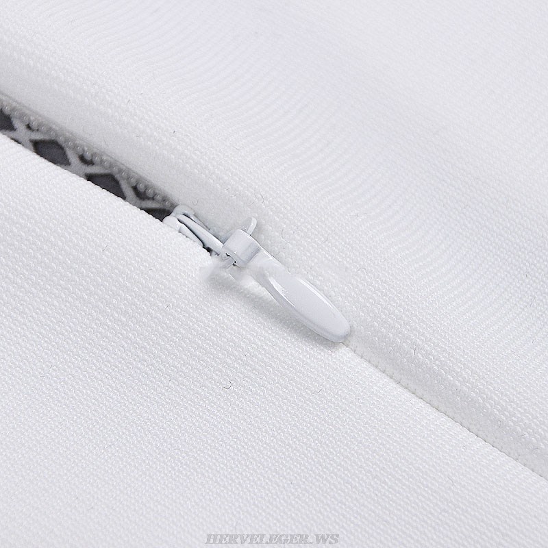 Herve Leger White Embellished Panel Dress