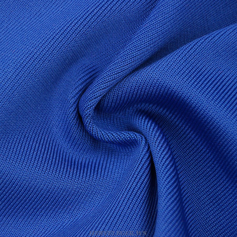Herve Leger Blue Mesh Structured Dress