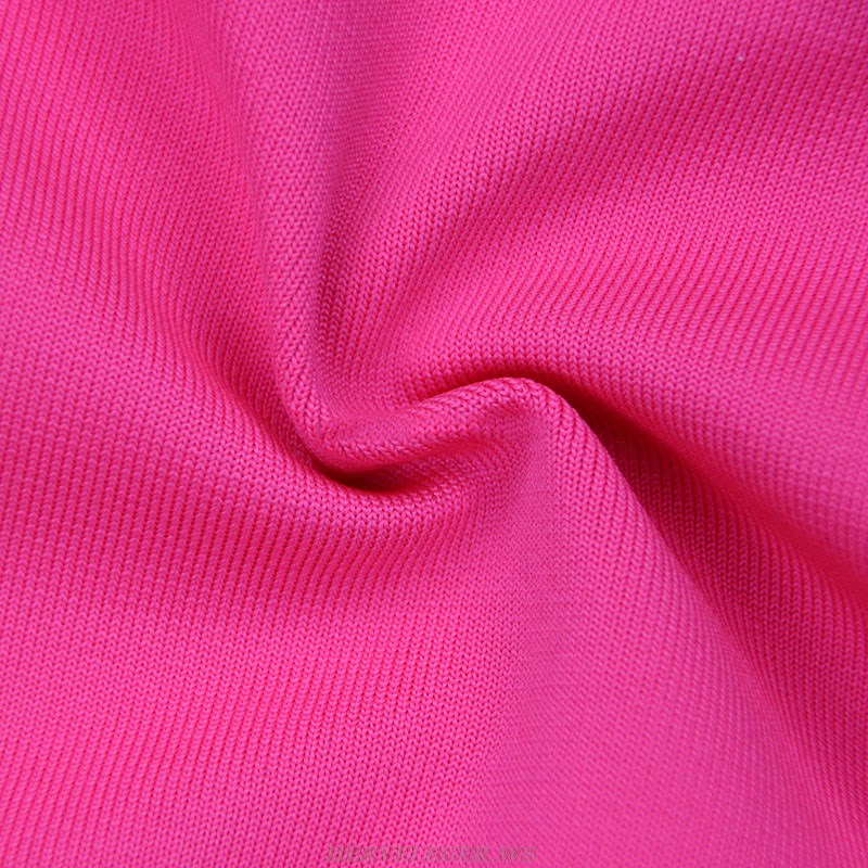 Herve Leger Hot Pink Strapless Draped Dress