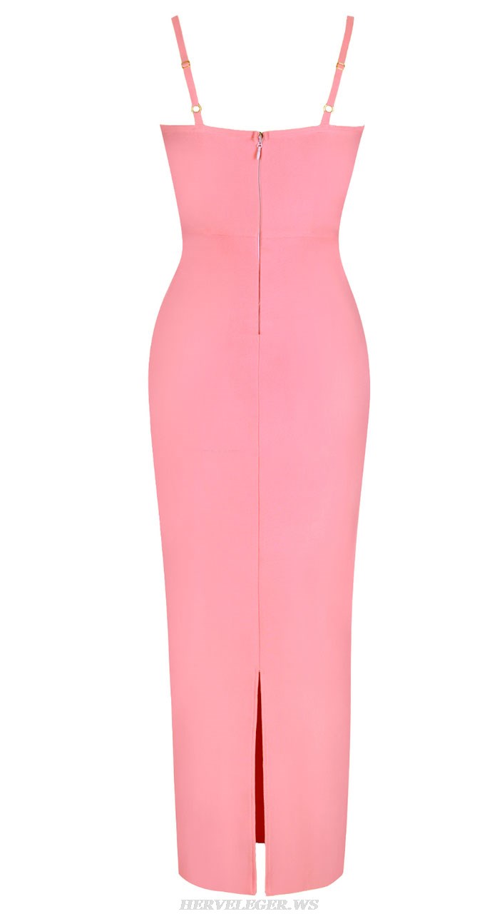 Herve Leger Pink Sweetheart Gown