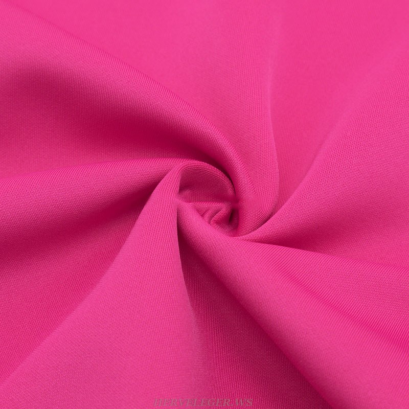 Herve Leger Hot Pink Cut Out Detail Dress