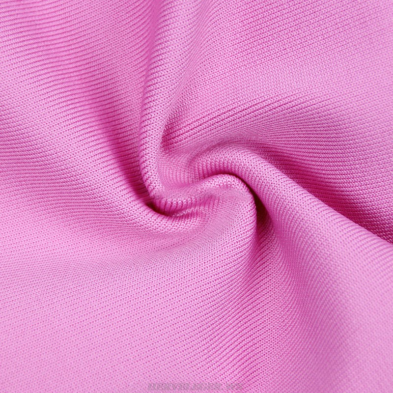 Herve Leger Pink Rhinestone Flower Hem Dress