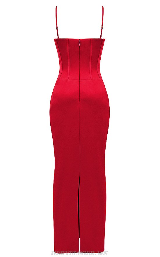 Herve Leger Red Corset Gown