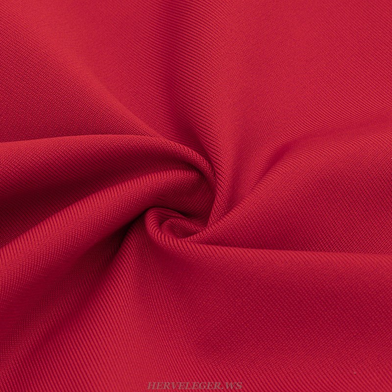 Herve Leger Red Tassel Midi Dress